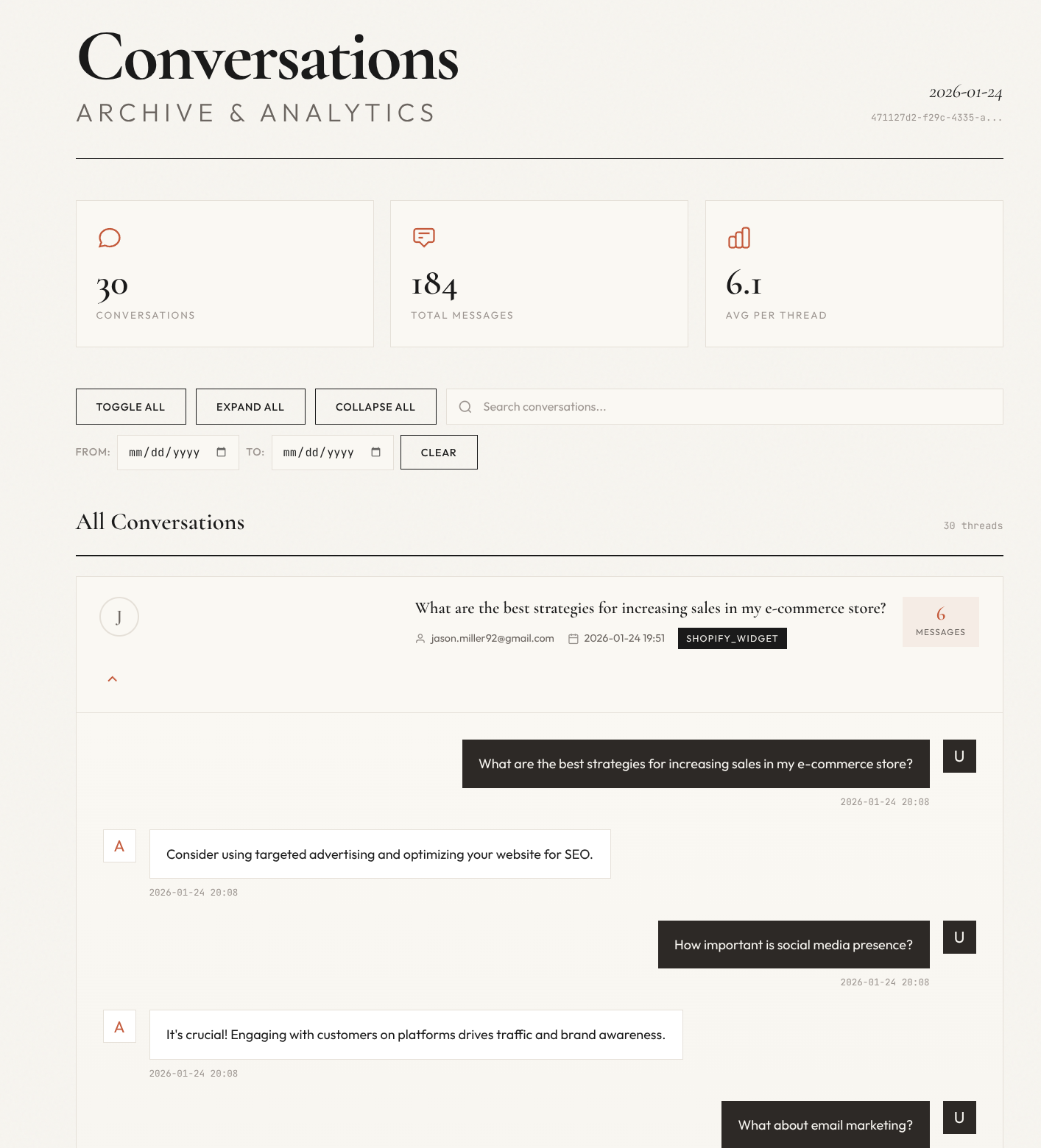 Exported conversation document